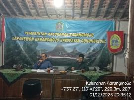 KEGIATAN SENIN 01 DESEMBER 2025 DIADAKAN MUSYAWARAH PENETAPAN RAPBKAL KARANGMOJO TAHUN 2026